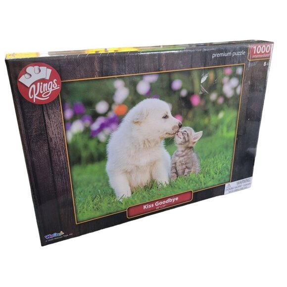 Kings Kiss Goodbye Puppy Kitten Jigsaw Puzzle 1000 Piece Animal Nature Love Cute - Picture 5 of 6